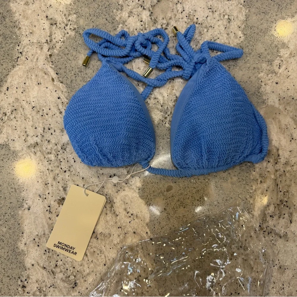 Monday Swimwear PALMA TOP - AZURE CRINKLE Size V